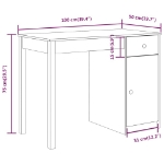 Εικόνα της Γραφείο Μαύρο 100 x 50 x 75 εκ. από Μασίφ Ξύλο Πεύκου Hobbo