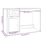 Εικόνα της Γραφείο με Συρτάρι Γκρι Sonoma 115x50x75 εκ. Επεξεργασμένο Ξύλο Hobbo