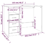 Εικόνα της Γραφείο με Συρτάρια Λευκό 102x50x76 εκ. από Επεξεργασμένο Ξύλο Hobbo