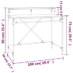 Εικόνα της Γραφείο Καπνιστή Δρυς 100x50x90 εκ. από Επεξεργασμένο Ξύλο Hobbo