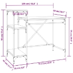 Εικόνα της Γραφείο με Ράφια Μαύρο 105x50x90 εκ. Επεξ. Ξύλο/Σίδηρος Hobbo