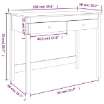 Εικόνα της Γραφείο με Συρτάρια Μαύρο 100x50x78 εκ. από Μασίφ Ξύλο Πεύκου Hobbo