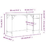 Εικόνα της Γραφείο Υπολογιστή Καφέ Δρυς 131x48x75 εκ. Επεξεργασμένο Ξύλο Hobbo