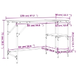 Εικόνα της Γραφείο Sonoma Δρυς 120x50x75 εκ. Μέταλλο & Επεξεργασμένο Ξύλο Hobbo