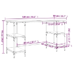 Εικόνα της Γραφείο Sonoma Δρυς 140x50x75 εκ. Μέταλλο & Επεξεργασμένο Ξύλο Hobbo