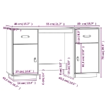 Εικόνα της Ντουλάπι Γραφείου Καφέ Μελί 135x50x75εκ. από Μασίφ Ξύλο Πεύκου Hobbo