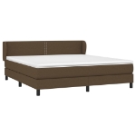 Εικόνα της Κρεβάτι Boxspring με Στρώμα Σκούρο Καφέ 180x200 εκ Υφασμάτινο Hobbo