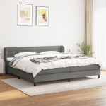 Εικόνα της Κρεβάτι Boxspring με Στρώμα Σκούρο Γκρι 200x200 εκ. Υφασμάτινο Hobbo