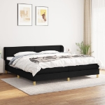 Εικόνα της Κρεβάτι Boxspring με Στρώμα Μαύρο 200x200 εκ. Υφασμάτινο Hobbo