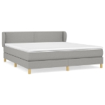 Εικόνα της Κρεβάτι Boxspring με Στρώμα Ανοιχτό Γκρι 180x200 εκ. Υφασμάτινο Hobbo