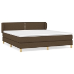 Εικόνα της Κρεβάτι Boxspring με Στρώμα Σκούρο Καφέ 180x200 εκ Υφασμάτινο Hobbo