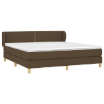 Εικόνα της Κρεβάτι Boxspring με Στρώμα Σκούρο Καφέ 180x200 εκ Υφασμάτινο Hobbo