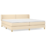 Εικόνα της Κρεβάτι Boxspring με Στρώμα Κρεμ 200x200 εκ. Υφασμάτινο Hobbo