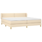 Εικόνα της Κρεβάτι Boxspring με Στρώμα Κρεμ 200x200 εκ. Υφασμάτινο Hobbo