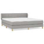 Εικόνα της Κρεβάτι Boxspring με Στρώμα Ανοιχτό Γκρι 180x200 εκ. Υφασμάτινο Hobbo