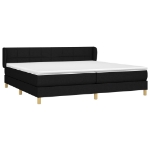 Εικόνα της Κρεβάτι Boxspring με Στρώμα Μαύρο 200x200 εκ. Υφασμάτινο Hobbo