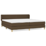 Εικόνα της Κρεβάτι Boxspring με Στρώμα Σκούρο Καφέ 200x200 εκ. Υφασμάτινο Hobbo