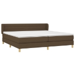 Εικόνα της Κρεβάτι Boxspring με Στρώμα Σκούρο Καφέ 200x200 εκ. Υφασμάτινο Hobbo