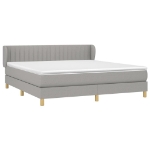 Εικόνα της Κρεβάτι Boxspring με Στρώμα Ανοιχτό Γκρι 180x200 εκ. Υφασμάτινο Hobbo