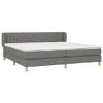 Εικόνα της Κρεβάτι Boxspring με Στρώμα Σκούρο Γκρι 200x200 εκ. Υφασμάτινο Hobbo