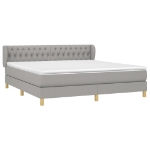 Εικόνα της Κρεβάτι Boxspring με Στρώμα Ανοιχτό Γκρι 180x200 εκ. Υφασμάτινο Hobbo