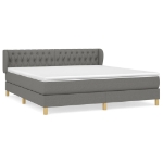 Εικόνα της Κρεβάτι Boxspring με Στρώμα Σκούρο Γκρι 180x200 εκ Υφασμάτιν Hobbo