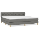 Εικόνα της Κρεβάτι Boxspring με Στρώμα Σκούρο Γκρι 200x200 εκ. Υφασμάτινο Hobbo