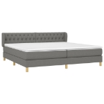 Εικόνα της Κρεβάτι Boxspring με Στρώμα Σκούρο Γκρι 200x200 εκ. Υφασμάτινο Hobbo