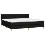 Εικόνα της Κρεβάτι Boxspring με Στρώμα Μαύρο 200x200 εκ. Υφασμάτινο Hobbo