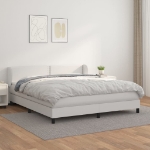 Εικόνα της Κρεβάτι Boxspring με Στρώμα Λευκό 180x200 εκ. Συνθετικό Δέρμα Hobbo