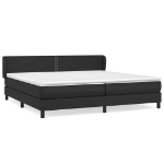 Εικόνα της Κρεβάτι Boxspring με Στρώμα Μαύρο 200x200 εκ. Συνθετικό Δέρμα Hobbo