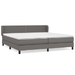 Εικόνα της Κρεβάτι Boxspring με Στρώμα Γκρι 200x200 εκ. Συνθετικό Δέρμα Hobbo