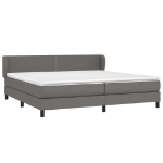 Εικόνα της Κρεβάτι Boxspring με Στρώμα Γκρι 200x200 εκ. Συνθετικό Δέρμα Hobbo