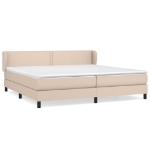 Εικόνα της Κρεβάτι Boxspring με Στρώμα Καπουτσίνο 200x200εκ.από Συνθ.Δέρμα Hobbo