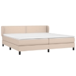 Εικόνα της Κρεβάτι Boxspring με Στρώμα Καπουτσίνο 200x200εκ.από Συνθ.Δέρμα Hobbo