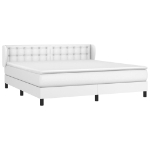 Εικόνα της Κρεβάτι Boxspring με Στρώμα Λευκό 180x200 εκ. Συνθετικό Δέρμα Hobbo