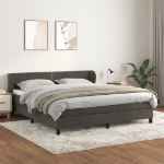 Εικόνα της Κρεβάτι Boxspring με Στρώμα Σκούρο Γκρι 180x200 εκ. Βελούδινο Hobbo