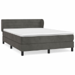 Εικόνα της Κρεβάτι Boxspring με Στρώμα Σκούρο Γκρι 180x200 εκ. Βελούδινο Hobbo