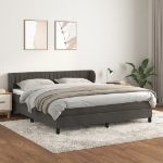 Εικόνα της Κρεβάτι Boxspring με Στρώμα Σκούρο Γκρι 180x200 εκ. Βελούδινο Hobbo