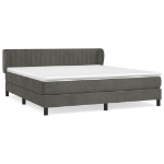 Εικόνα της Κρεβάτι Boxspring με Στρώμα Σκούρο Γκρι 180x200 εκ. Βελούδινο Hobbo