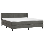 Εικόνα της Κρεβάτι Boxspring με Στρώμα Σκούρο Γκρι 180x200 εκ. Βελούδινο Hobbo