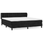 Εικόνα της Κρεβάτι Boxspring με Στρώμα Μαύρο 180x200 εκ. Βελούδινο Hobbo