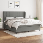 Εικόνα της Κρεβάτι Boxspring με Στρώμα Σκούρο Γκρι 180x200 εκ Υφασμάτιν Hobbo