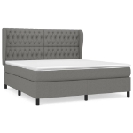 Εικόνα της Κρεβάτι Boxspring με Στρώμα Σκούρο Γκρι 180x200 εκ Υφασμάτιν Hobbo