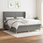 Εικόνα της Κρεβάτι Boxspring με Στρώμα Σκούρο Γκρι 180x200 εκ Υφασμάτιν Hobbo