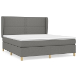 Εικόνα της Κρεβάτι Boxspring με Στρώμα Σκούρο Γκρι 180x200 εκ Υφασμάτιν Hobbo