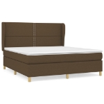 Εικόνα της Κρεβάτι Boxspring με Στρώμα Σκούρο Καφέ 180x200 εκ Υφασμάτινο Hobbo