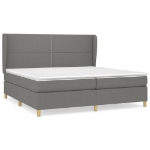 Εικόνα της Κρεβάτι Boxspring με Στρώμα Σκούρο Γκρι 200x200 εκ. Υφασμάτινο Hobbo