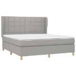 Εικόνα της Κρεβάτι Boxspring με Στρώμα Ανοιχτό Γκρι 180x200 εκ. Υφασμάτινο Hobbo