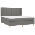 Εικόνα της Κρεβάτι Boxspring με Στρώμα Σκούρο Γκρι 180x200 εκ Υφασμάτιν Hobbo